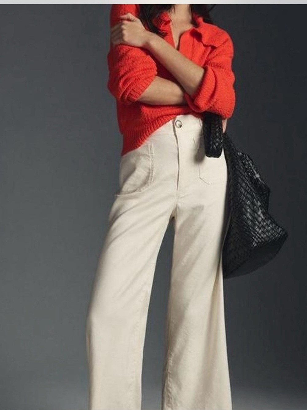 Maeve Wide-Leg Cotton Pants in Cream